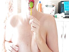 I Took A Tape Of How I Suck A Lollipop Chups,  A Lot Of Saliva