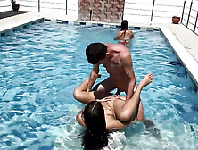 My Husband Cheats On Me With My Stepsister And They Fuck In The Pool When I'm Distracted
