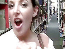 Ang White Public Library Blowjob And Fuck