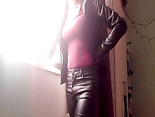 Enjoying A Cigarette In My Brand-New Leather Pants