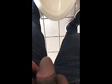 Latino Pissing & Uncut Cock Playing At Walgreens Public Bathroom
