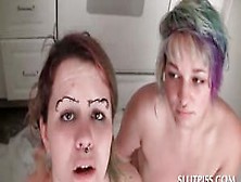 Lesbo Kissing And Pee Drinking With Teen Sluts