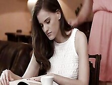 Silvie Luca Is Sitting At The Table Enjoying A Irresistible Book When Her Mistress Elisa