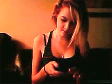 Cute Girl Gets Naked And Masturbates On The Floor In The Living Room