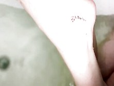 Hottie Bimbos Inside Shower Shows Her Little Foot