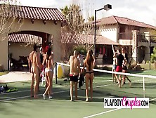 Swingers Meet And Greet By Going Nude As They Play In The Backyard