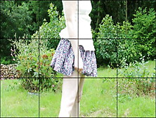 Miniskirt Outdoors In The Garden