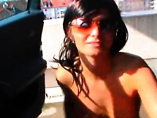 Sizzling Dame In Shades Unclothes In Lot