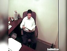 Horny Slut Sucking Asian Guy In Office