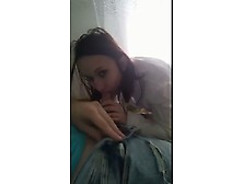 The Young Russian Swallows The Cock And Is Filmed On The Phone