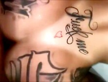 Thick Tattooed Shemale Rides And Blows Cock