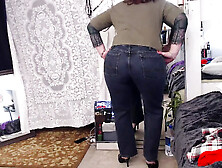 V217 Tight Jeans On Big Juicy Butt With Pretty Underwear Beneath