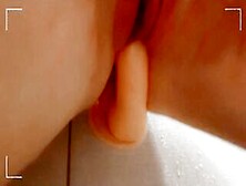 Cougar Fucking Holes With A Double Sex Toy.  Jugs And Leaking Juicy Twat Close-Up