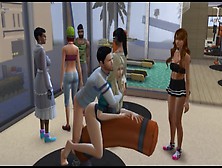 Public Sex In The Gym On The Simulator | Hentai Porno Games