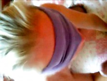 Blindfolded Blonde Milf Gives A Blowjob