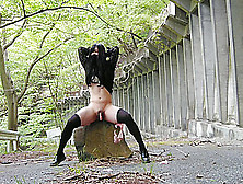 Skirtless Kinky Masturbatory Ejaculation And Lewd Urination In The Forest
