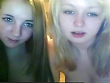 A Blonde And Brunette Girl Fool Around Naked On Cam