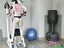 Petite Teen Doggystyled In The Gym