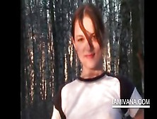 Sweet Ivana Takes Of Undies In Snowy Woods