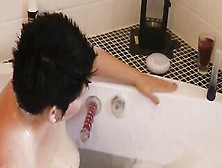 Secretly Masturbating Into The Bath
