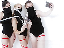 Hot Ninja Babes Pleasing Huge Cock In A Pov Foursome