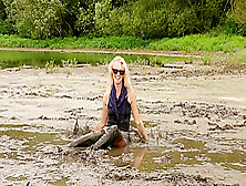 Mudding In Leather Skirt