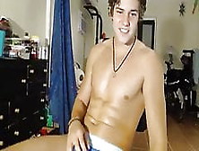 Hot Lad In Blue Jockstap Wanking On Cam