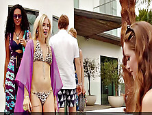 Elizabeth Hurley Shows Off Her Hot Bod In A Wet,  Sunny Bikini