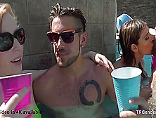 Aubrey Kate,  Khloe Kay And Shiri Allwood - Nasty Trannies And Male Friends Having Orgy By The Pool