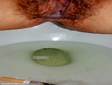 Close Up Of Hairy Babe Shitting A Lot