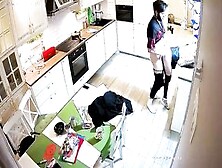 Dancing Chick Gets Blow & Screwed At Kitchen
