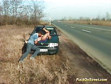 Fuck On Streets Babes Gets Wet Cumshot On The Highway