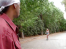 Hot Blonde Leaves Her Bike For Some Black Cock