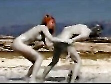 Sandy Mud Wrestling