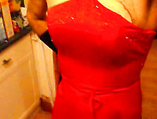 Getting Horny In My Sexy Red Prom Dress Part 2