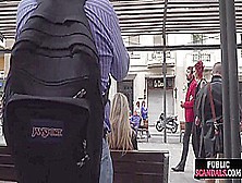 Public Bdsm Slut Humiliated And Spanked By Audience