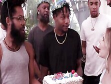 Teen Coco Lovelock Gets To Suck On A Bunch Of Big Black Cocks For Her B-Day