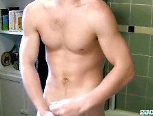 Young Beauty Zack Randall Showers Before Emptying His Testicles