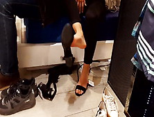 Shoe Shopping Girlfriend Tries New Heels,  Cute Feets