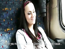 Brunette Amateur Slut Flashes And Screwed In A Public Train