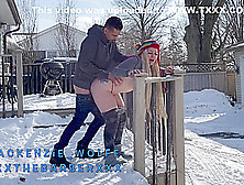 Canadian Lovers Has Public Sex In The Snow For Everyone To Watch