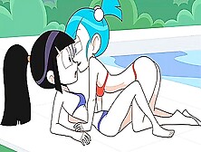 Kinky Blue-Haired Cartoon Bulma Seduced And Banged Shy