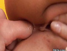 Sensual Sweetie Is Stretching Tight Crack In Close Up And Having Orgasm