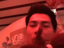 Asian Couple Kiss And Blowjob