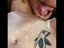 Cumshot On Stomach From Daddy