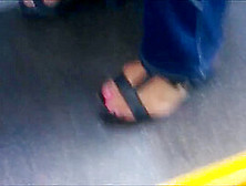 Candid Sandals In Bus