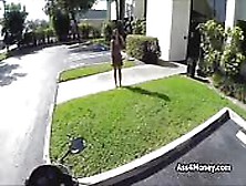 Perky Ebony Fucks Outdoors On Bike