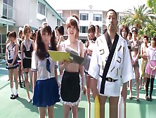 Godly Japanese Whore Is In Love With A Group Sex In Public Place