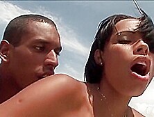 Brunette Babe Gets Her Pussy And Ass Smashed On The Boat By A Black Guy