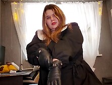 Bbw Vampire Mistress In Leather Gloves Jerks Off With Elements Of Blowjob